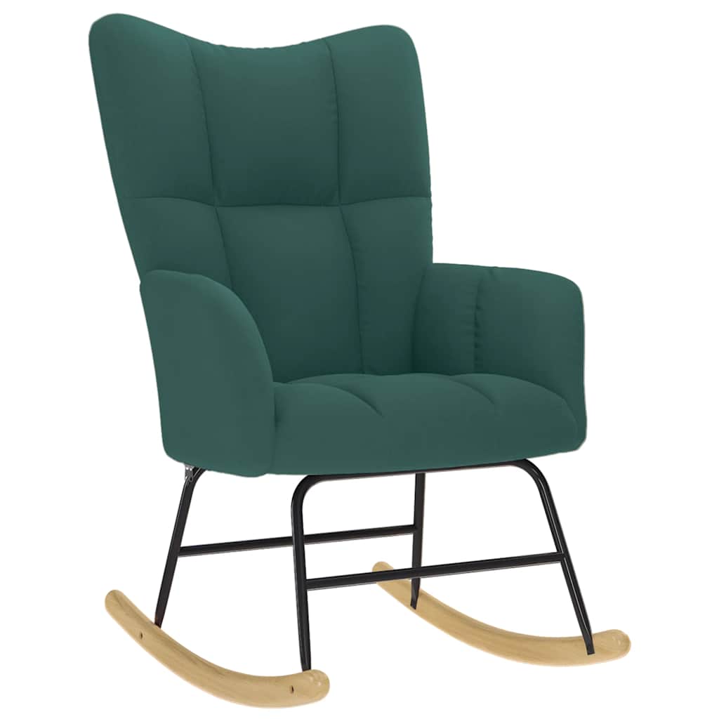 vidaXL Scaun balansoar, verde închis, material textil vidaXL Scaun balansoar, verde închis, material textil