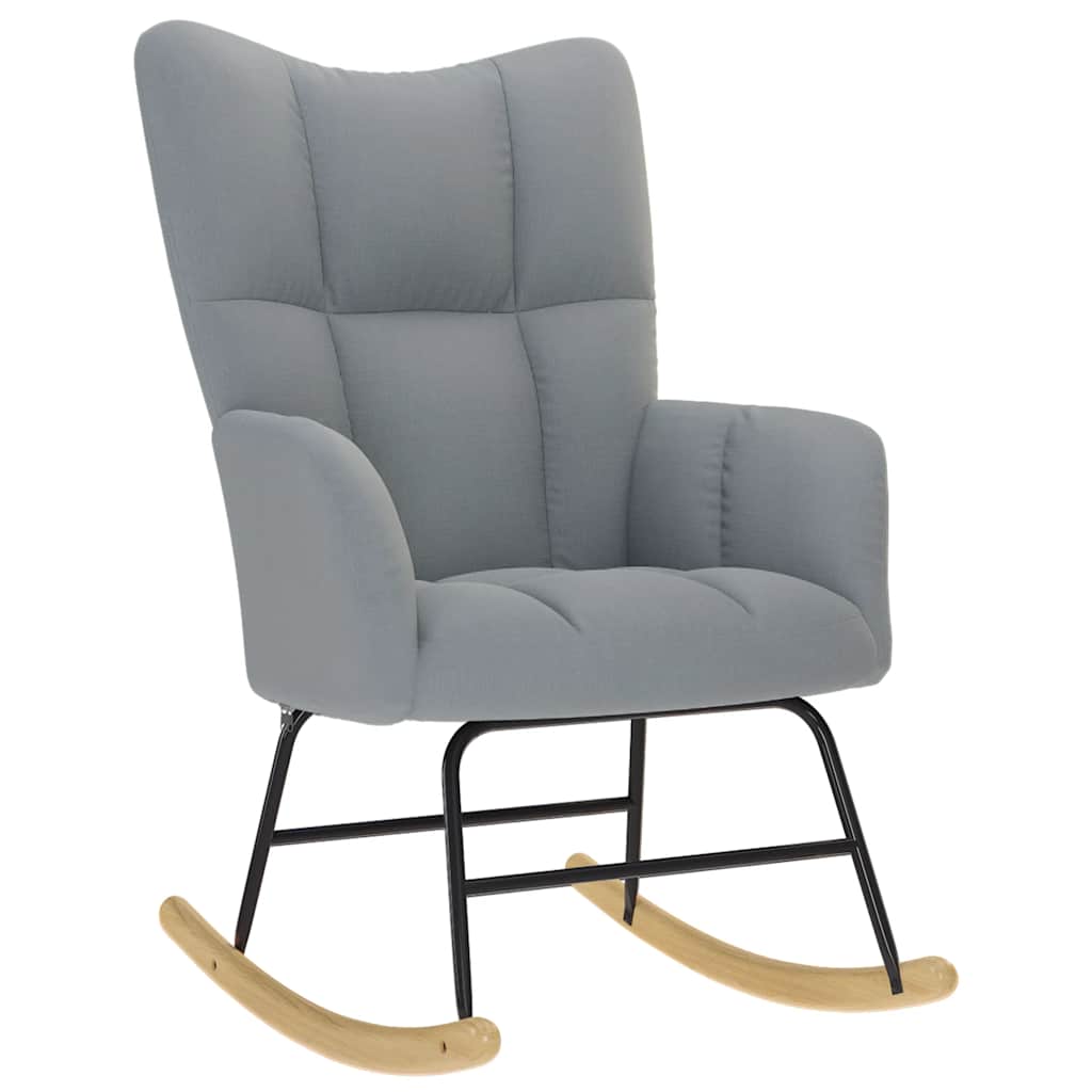 vidaXL Scaun balansoar cu taburet, gri deschis, textil vidaXL Scaun balansoar cu taburet, gri deschis, textil