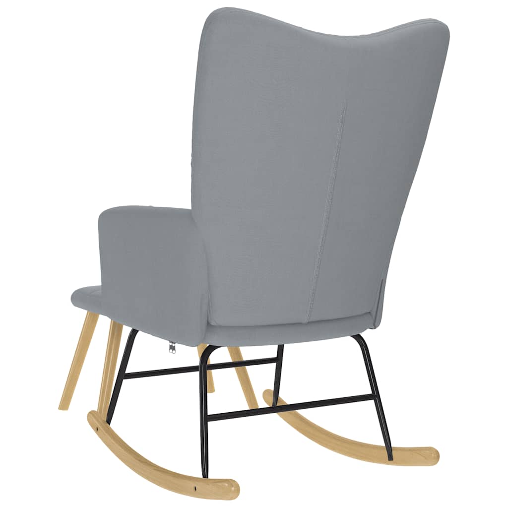 vidaXL Scaun balansoar cu taburet, gri deschis, textil vidaXL Scaun balansoar cu taburet, gri deschis, textil