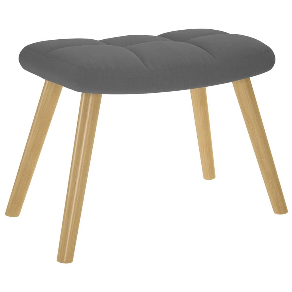 vidaXL Scaun balansoar cu taburet, gri închis, textil