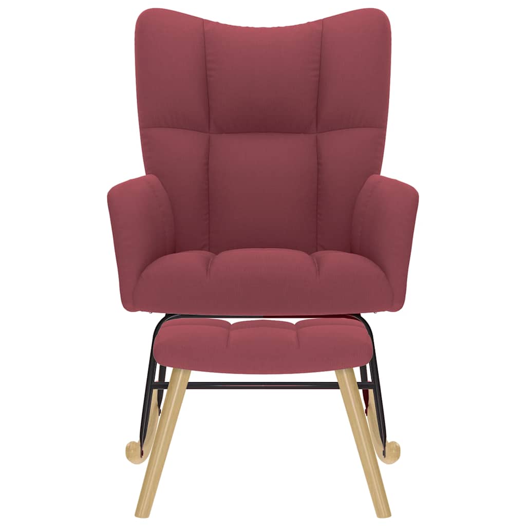vidaXL Scaun balansoar cu taburet, roșu vin, material textil vidaXL Scaun balansoar cu taburet, roșu vin, material textil