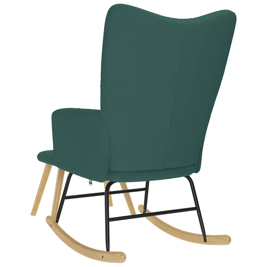 vidaXL Scaun balansoar cu taburet, verde închis, textil vidaXL Scaun balansoar cu taburet, verde închis, textil