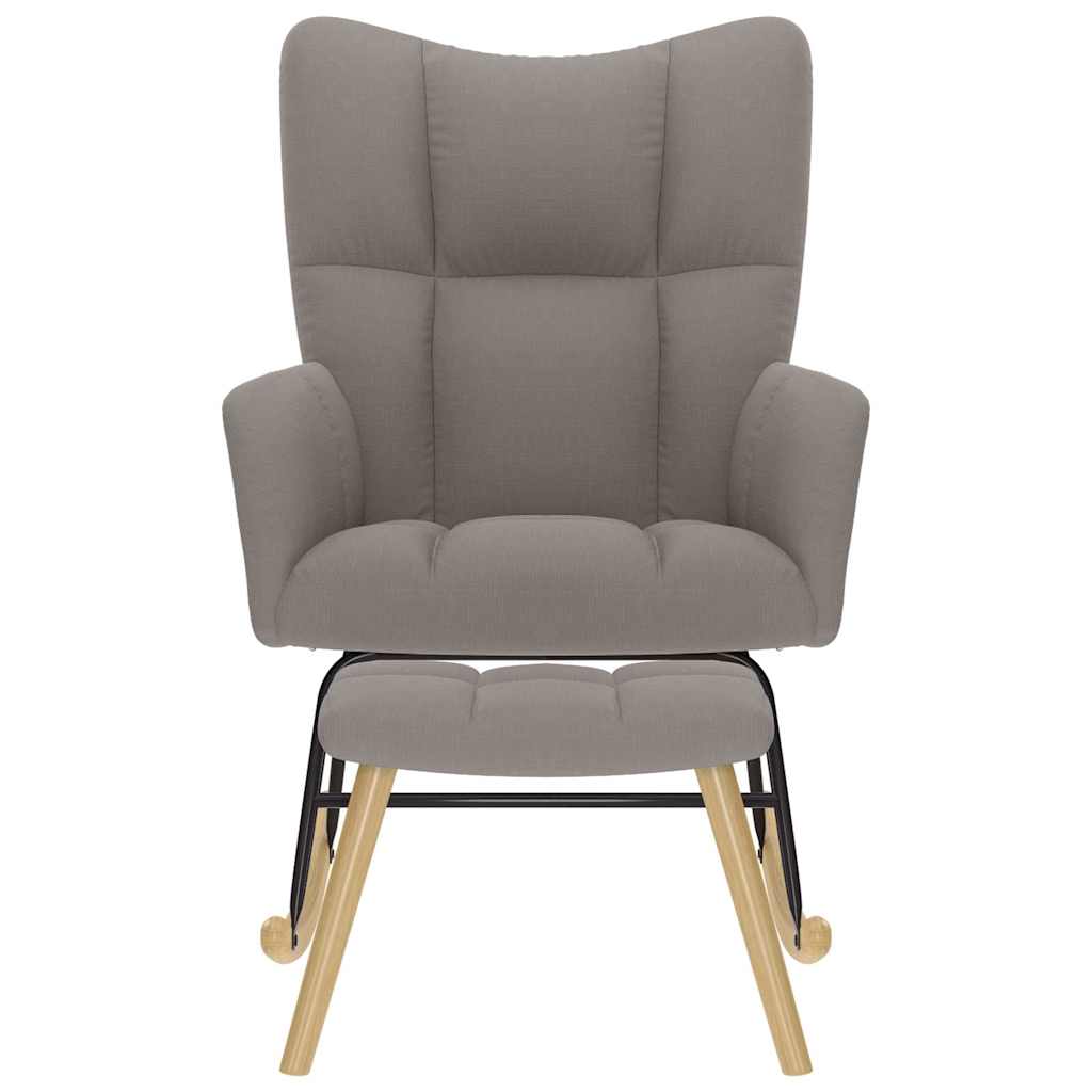vidaXL Scaun balansoar cu taburet, gri taupe, material textil vidaXL Scaun balansoar cu taburet, gri taupe, material textil