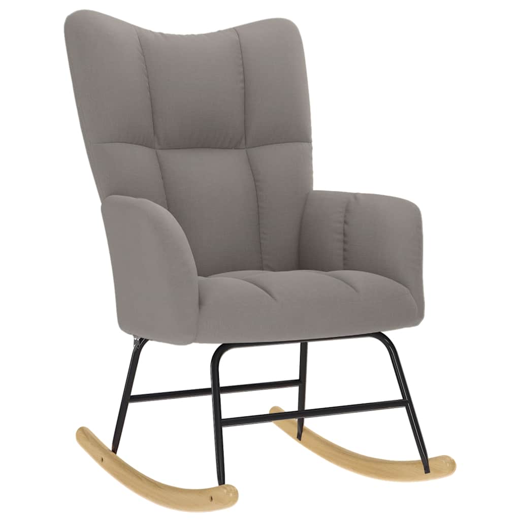 vidaXL Scaun balansoar cu taburet, gri taupe, material textil vidaXL Scaun balansoar cu taburet, gri taupe, material textil
