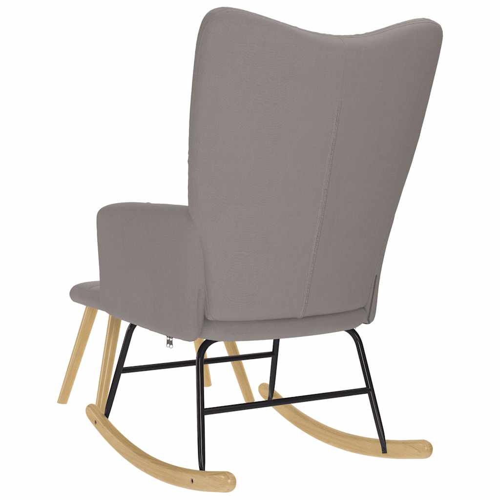 vidaXL Scaun balansoar cu taburet, gri taupe, material textil vidaXL Scaun balansoar cu taburet, gri taupe, material textil