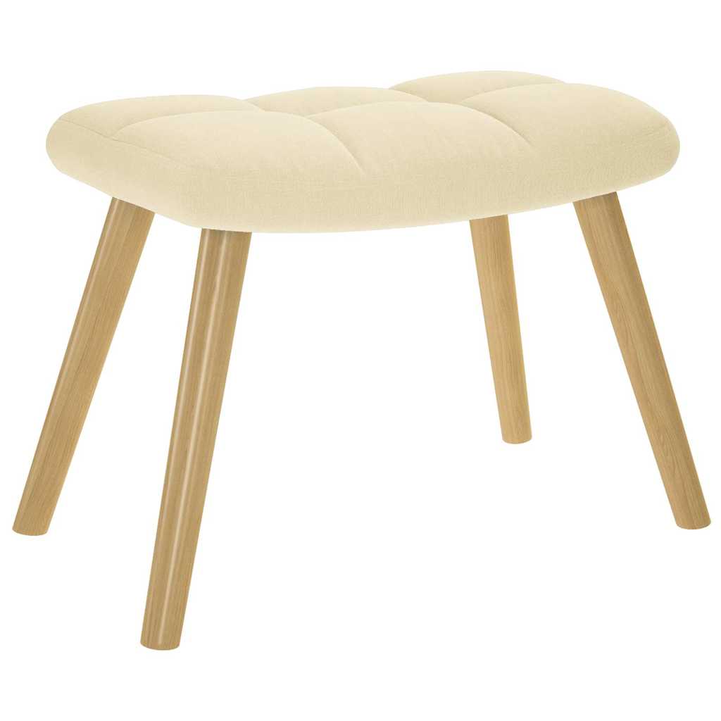 vidaXL Scaun balansoar cu taburet, crem, material textil