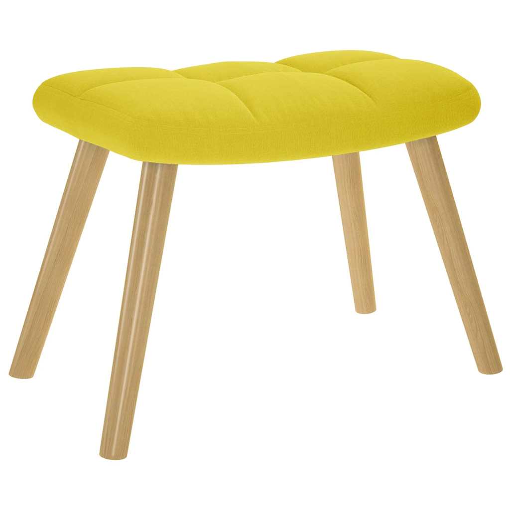vidaXL Scaun balansoar cu taburet din material galben deschis vidaXL Scaun balansoar cu taburet din material galben deschis
