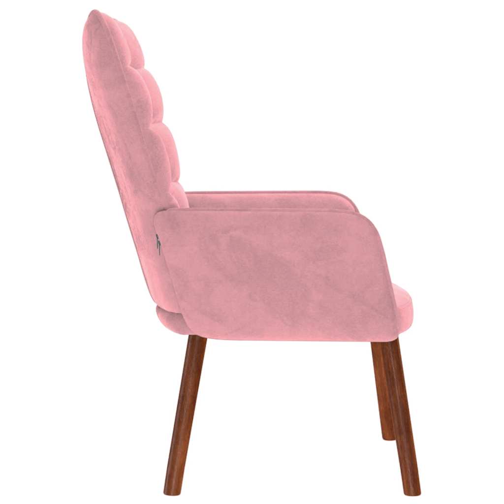 vidaXL Scaun de relaxare, roz, catifea vidaXL Scaun de relaxare, roz, catifea