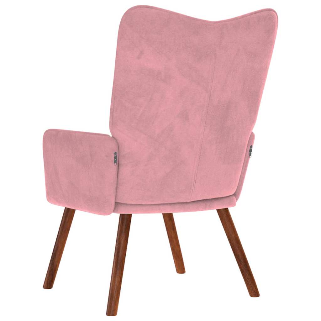 vidaXL Scaun de relaxare, roz, catifea vidaXL Scaun de relaxare, roz, catifea