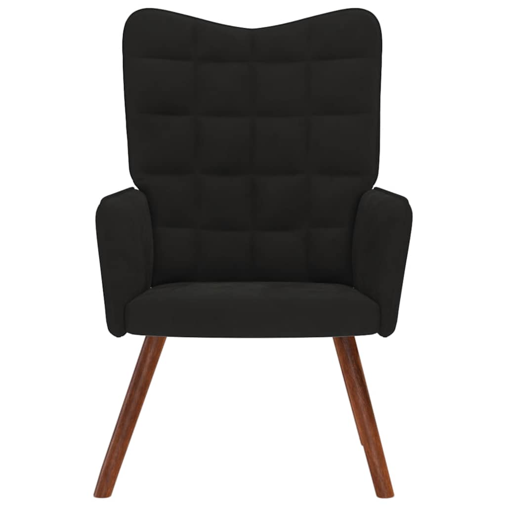 vidaXL Scaun de relaxare, negru, catifea