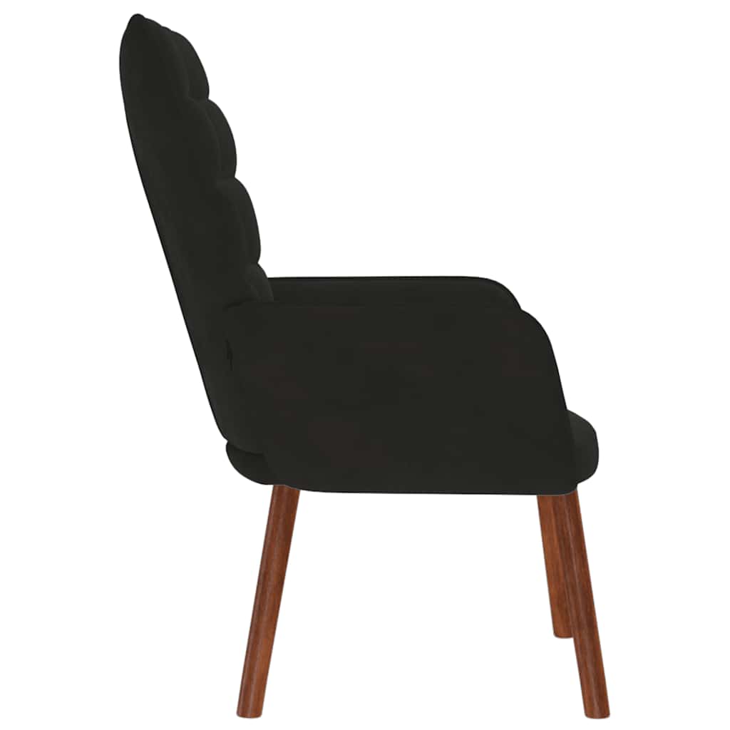 vidaXL Scaun de relaxare, negru, catifea