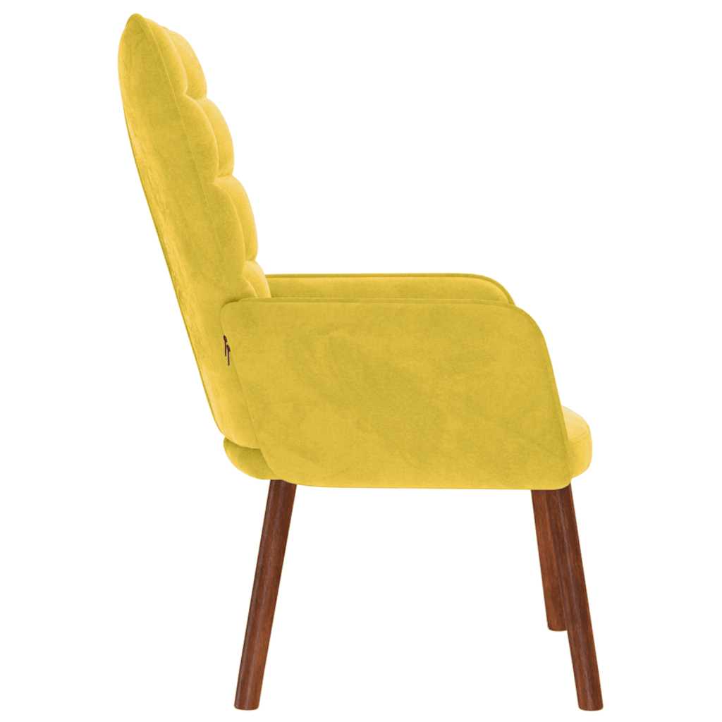vidaXL Scaun de relaxare catifea galbena vidaXL Scaun de relaxare catifea galbena