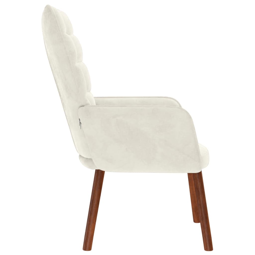 vidaXL Scaun de relaxare, crem, catifea