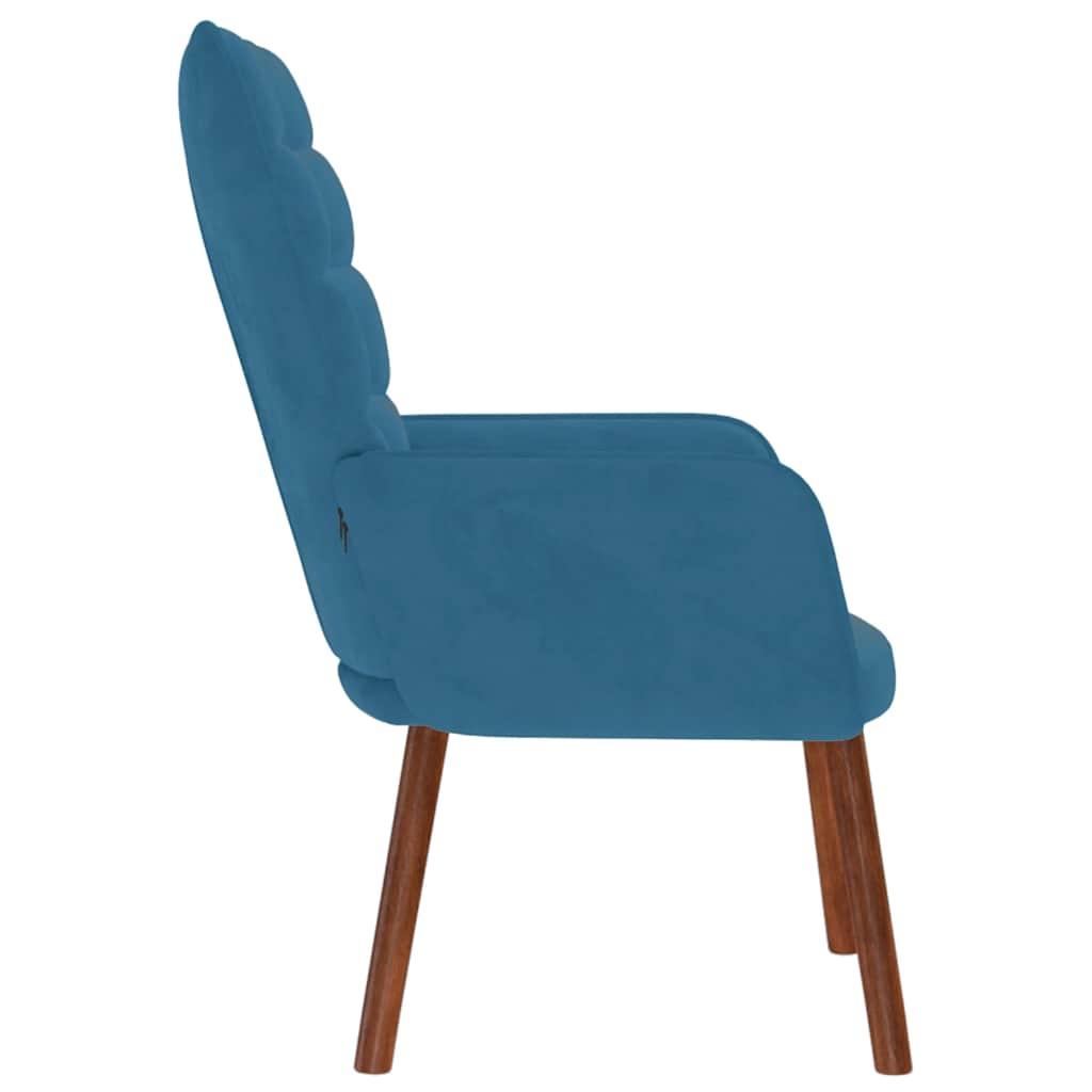 vidaXL Scaun de relaxare, albastru, catifea vidaXL Scaun de relaxare, albastru, catifea