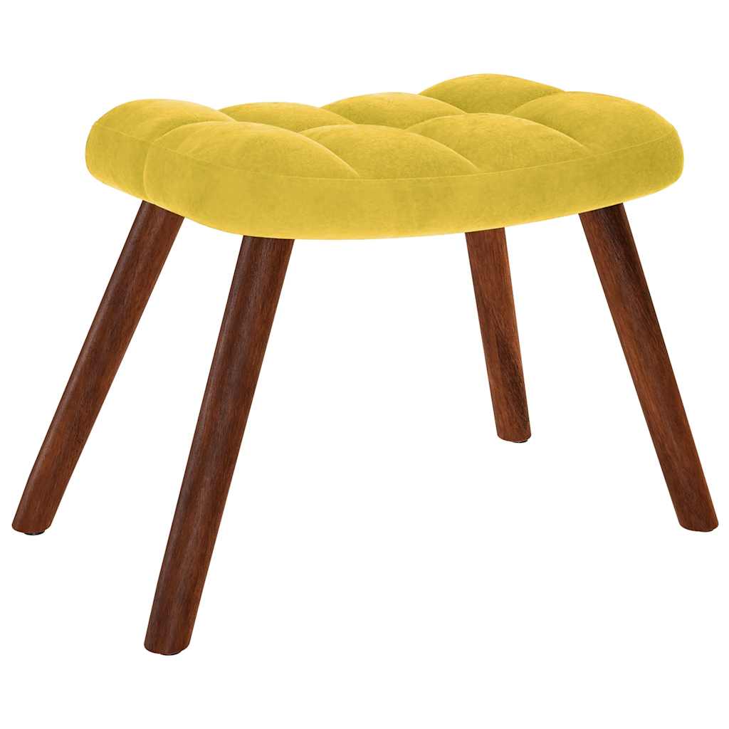 vidaXL Scaun de relaxare cu scaun catifea galbenă vidaXL Scaun de relaxare cu scaun catifea galbenă