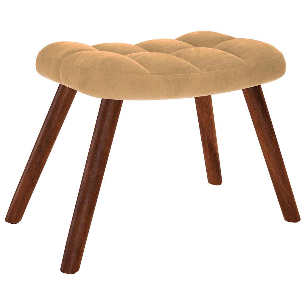 vidaXL Scaun de relaxare cu taburet, maro, catifea vidaXL Scaun de relaxare cu taburet, maro, catifea