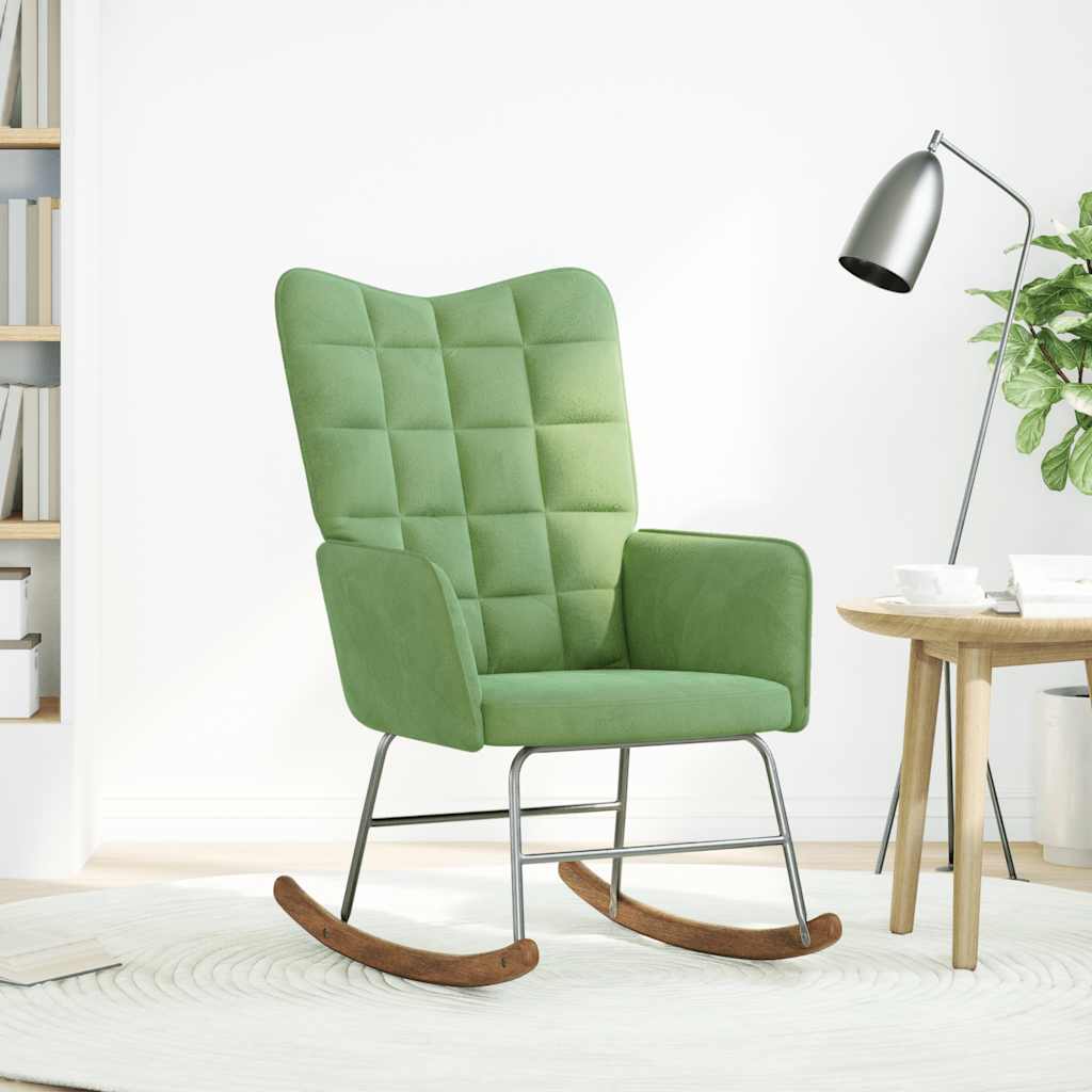 vidaXL Scaun balansoar, verde deschis, catifea