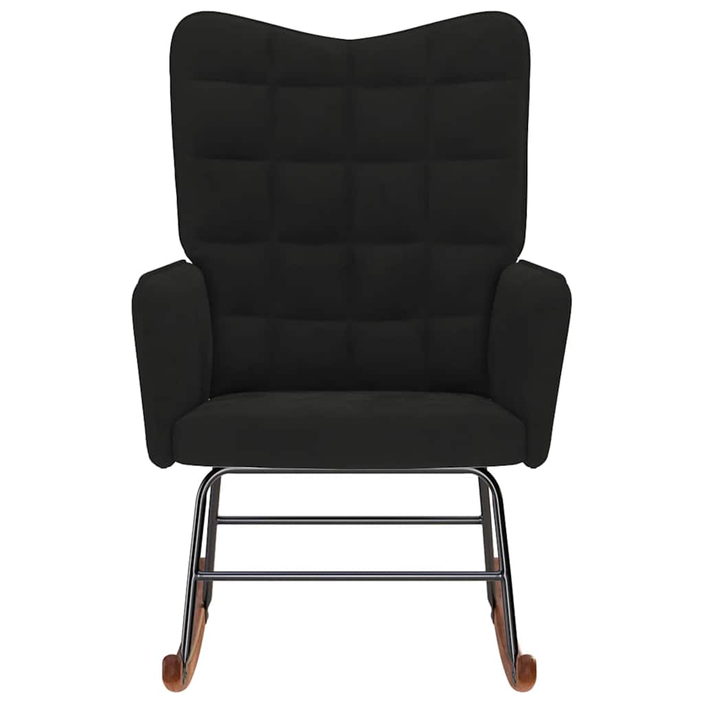 vidaXL Scaun balansoar, negru, catifea vidaXL Scaun balansoar, negru, catifea