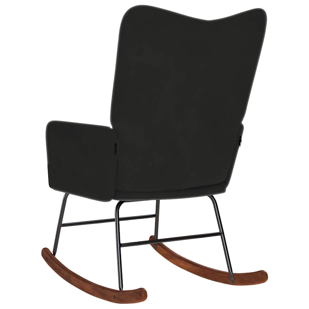 vidaXL Scaun balansoar, negru, catifea vidaXL Scaun balansoar, negru, catifea
