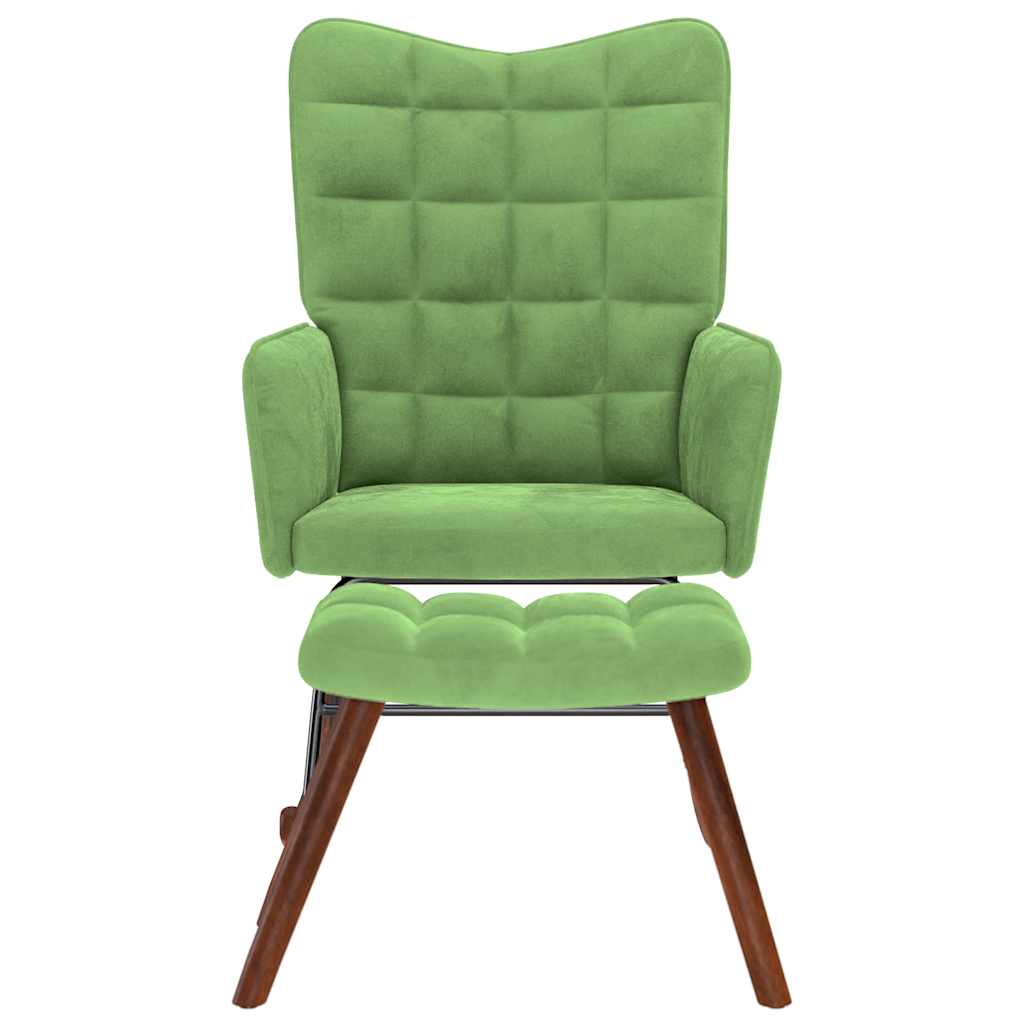 vidaXL Scaun balansoar cu scaun catifea verde deschis vidaXL Scaun balansoar cu scaun catifea verde deschis