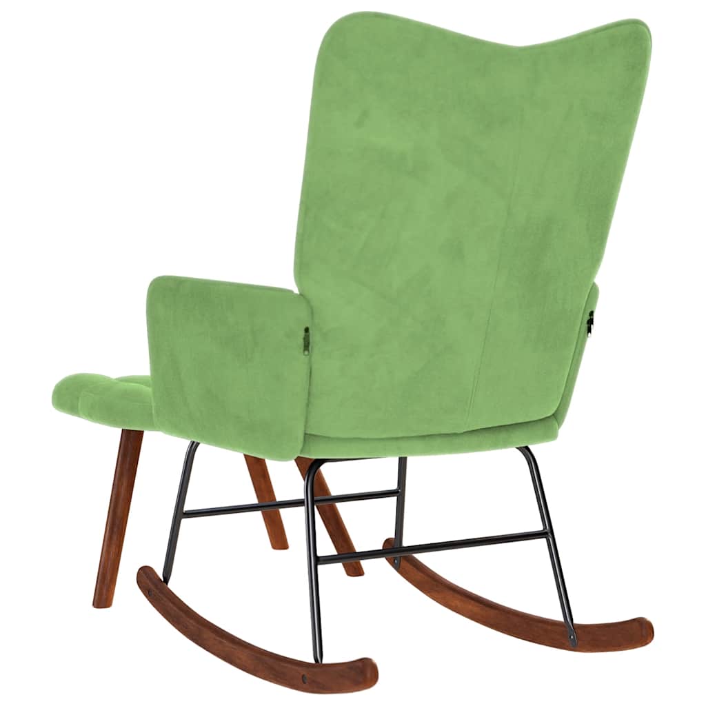 vidaXL Scaun balansoar cu scaun catifea verde deschis vidaXL Scaun balansoar cu scaun catifea verde deschis
