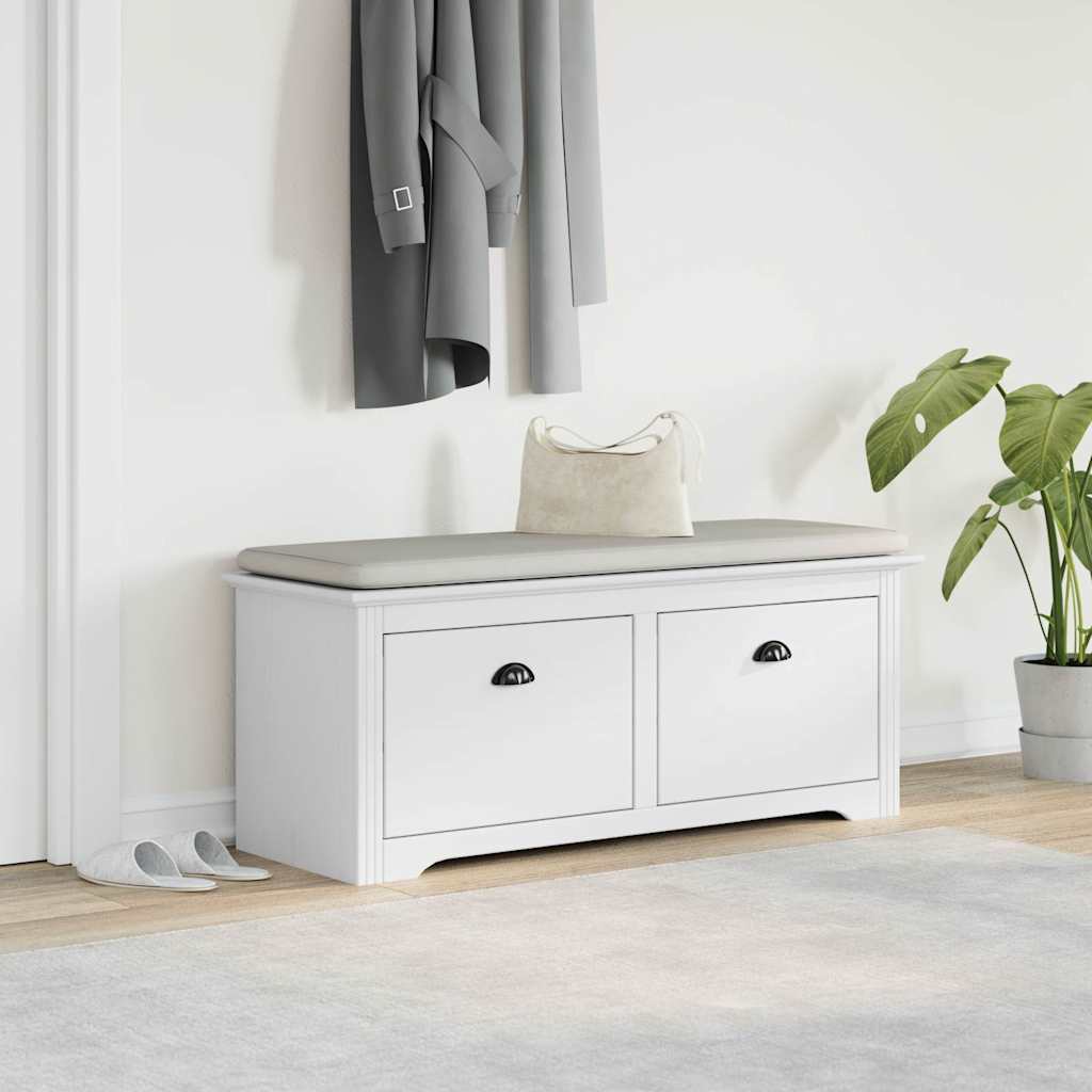 vidaXL Bancă pentru hol „BODO” Albă 114x40x45 cm