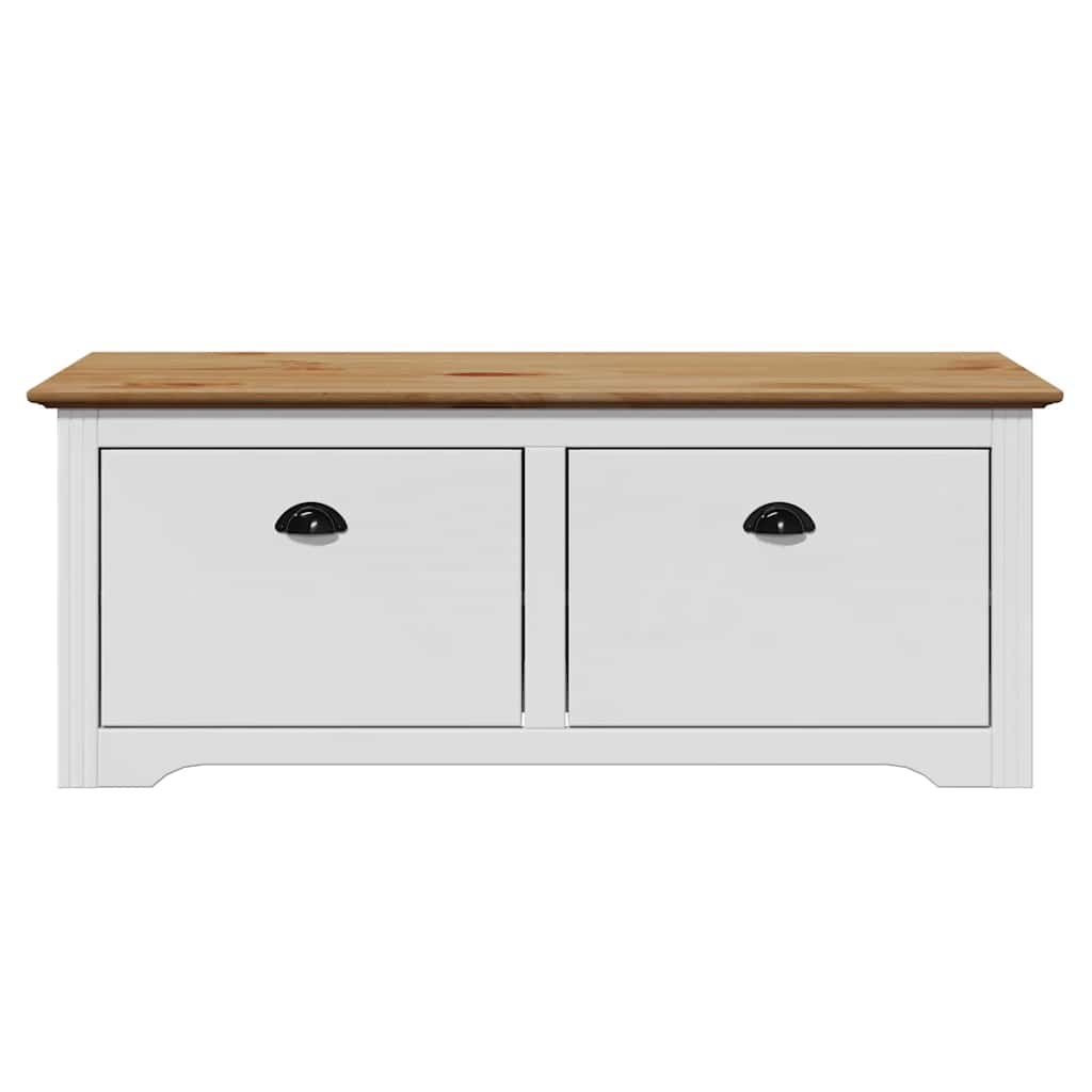 vidaXL Bancă pentru hol „BODO” albă și maro 114x40x45 cm