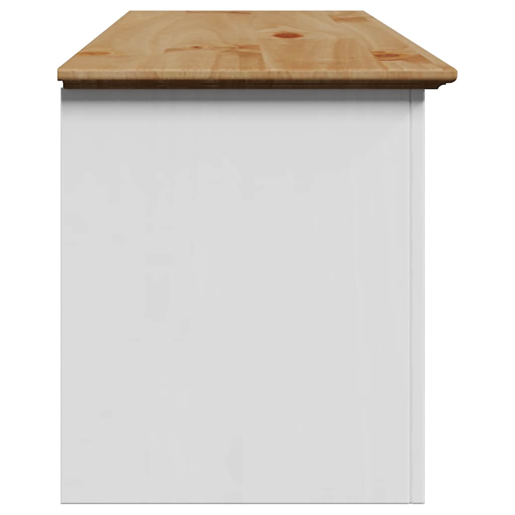 vidaXL Bancă pentru hol „BODO” albă și maro 114x40x45 cm