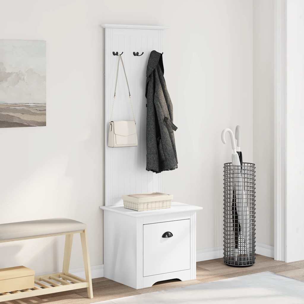 vidaXL Dulap de hol cu cârlige „BODO” Alb 50x40x157 cm