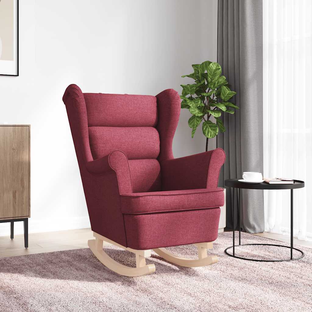 vidaXL Scaun balansoar, roșu vin, 74x90x102 cm, material textil