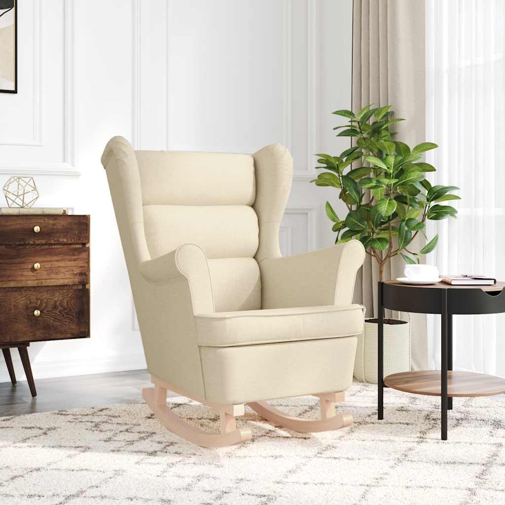 vidaXL Scaun balansoar, crem, 74x90x102 cm, material textil