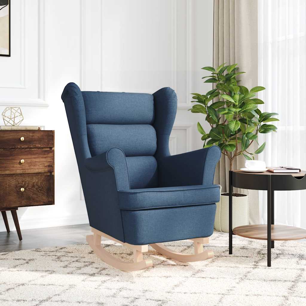 vidaXL Scaun balansoar, albastru, 74x90x102 cm, material textil