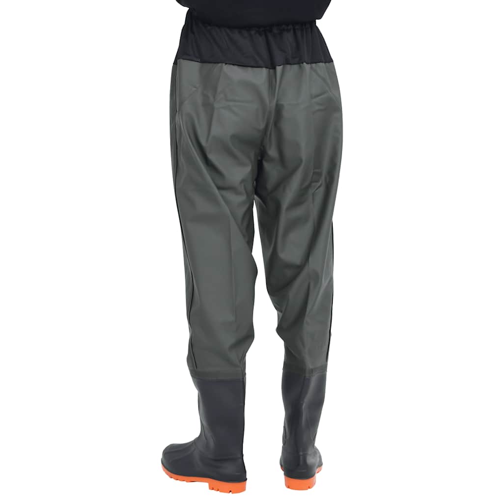 vidaXL Pantaloni cu talie înaltă cu cizme, verde închis, mărimea 41 vidaXL Pantaloni cu talie înaltă cu cizme, verde închis, mărimea 41