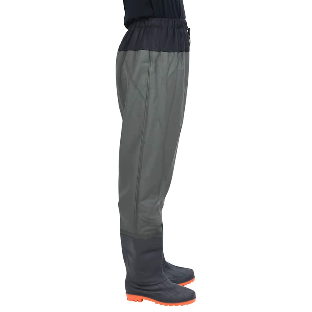vidaXL Pantaloni cu talie înaltă cu cizme, verde închis, mărimea 43 vidaXL Pantaloni cu talie înaltă cu cizme, verde închis, mărimea 43