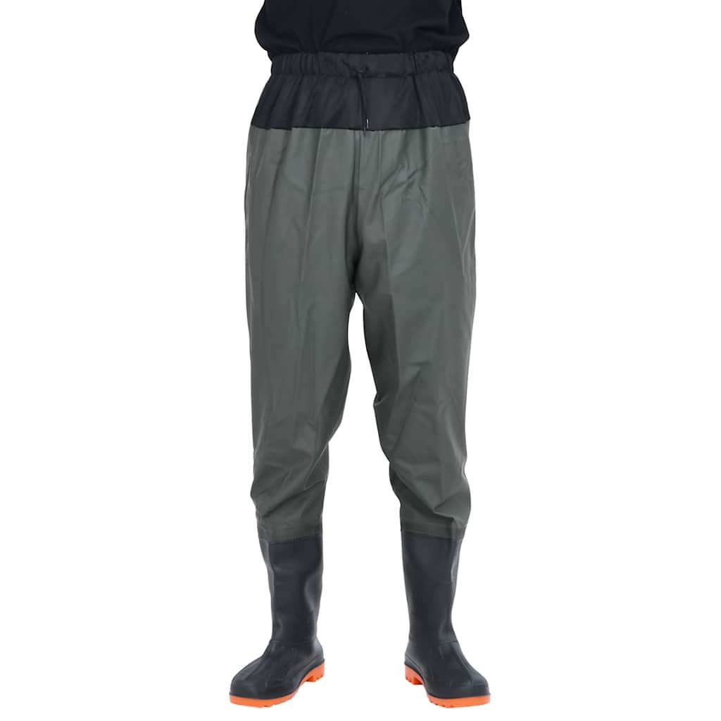 vidaXL Pantaloni cu talie înaltă cu cizme, verde închis, mărimea 44 vidaXL Pantaloni cu talie înaltă cu cizme, verde închis, mărimea 44