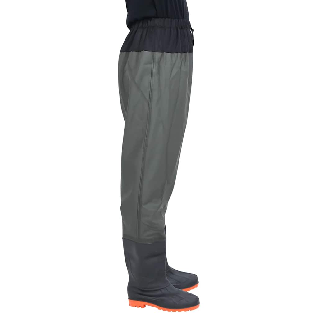 vidaXL Pantaloni cu talie înaltă cu cizme, verde închis, mărimea 45 vidaXL Pantaloni cu talie înaltă cu cizme, verde închis, mărimea 45