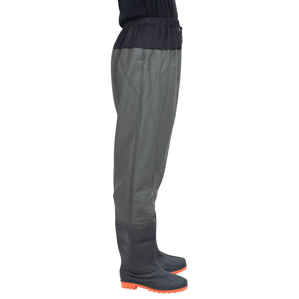 vidaXL Pantaloni cu talie înaltă cu cizme, verde închis, mărimea 46 vidaXL Pantaloni cu talie înaltă cu cizme, verde închis, mărimea 46