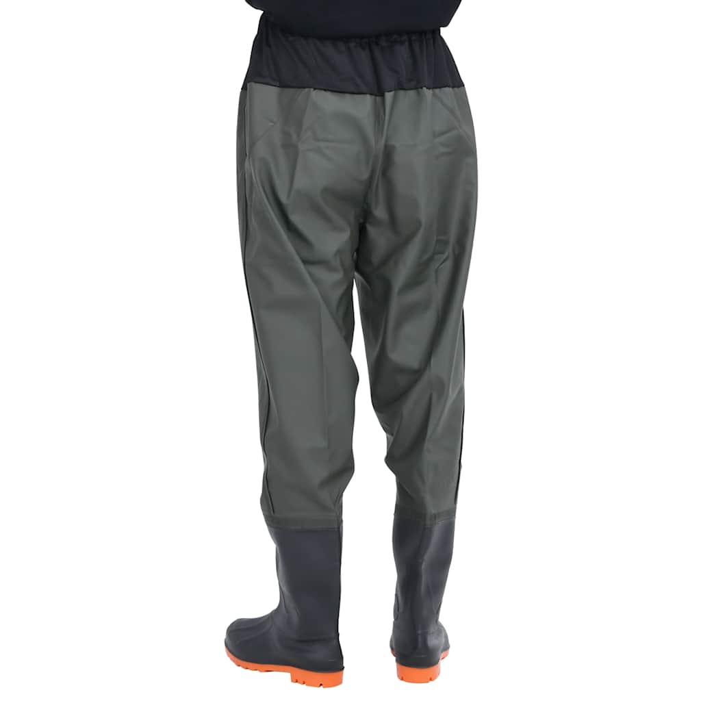 vidaXL Pantaloni cu talie înaltă cu cizme, verde închis, mărimea 46 vidaXL Pantaloni cu talie înaltă cu cizme, verde închis, mărimea 46
