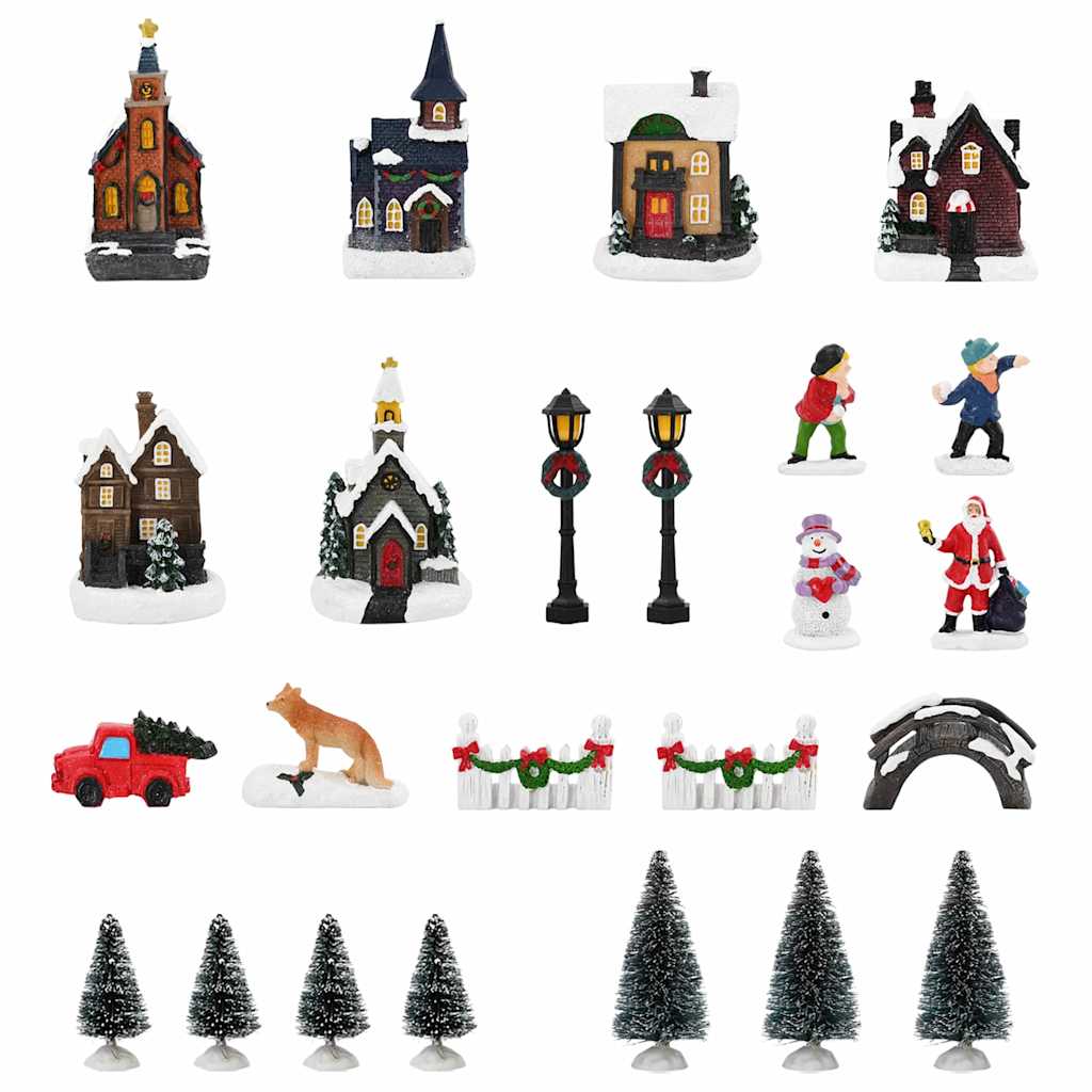 vidaXL Decorațiune de Crăciun pentru Masă Multicolour Rășină