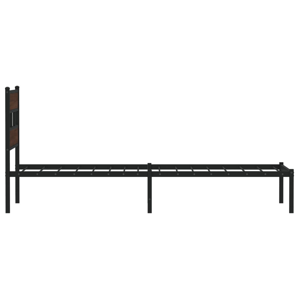 vidaXL Cadru de pat fără saltea, cu tăblie, stejar maro, 75x190 cm