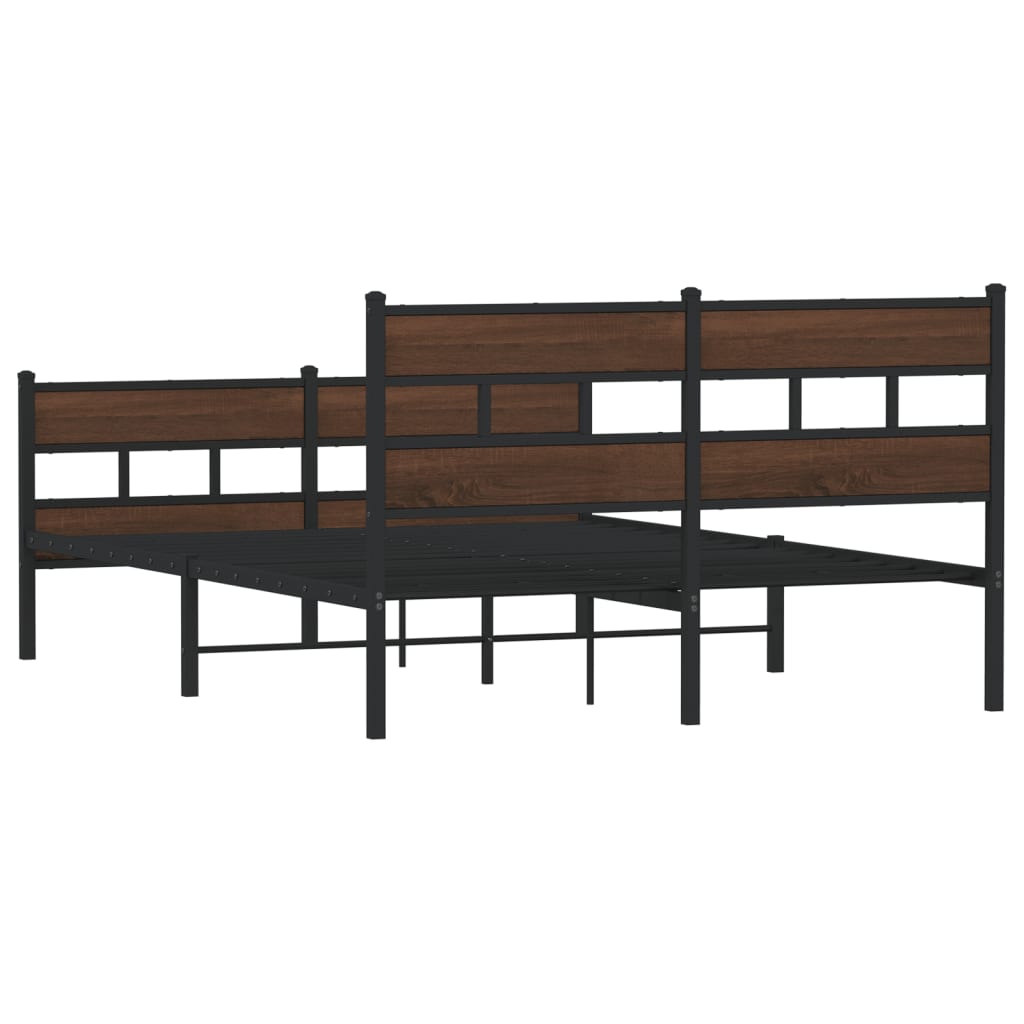 vidaXL Cadru de pat fără saltea, cu tăblie de cap/picioare, 140x190 cm