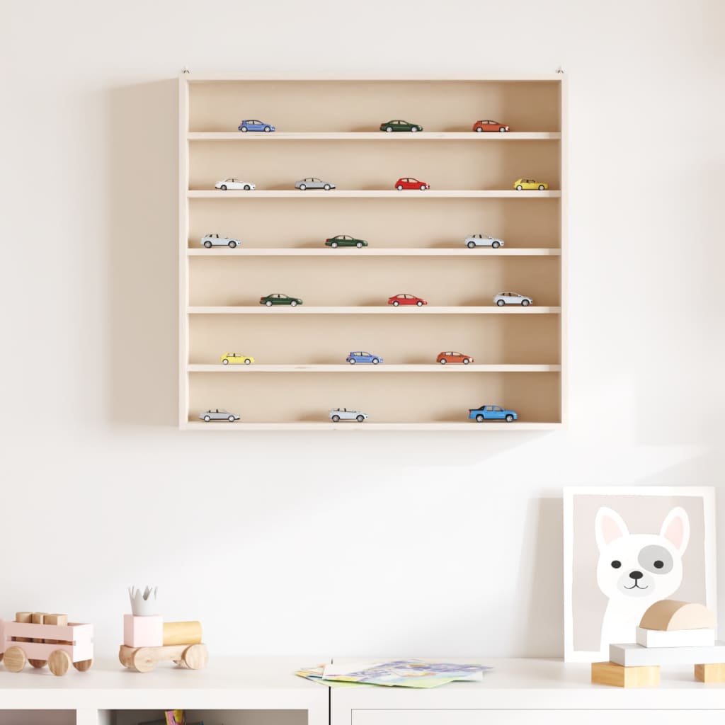 vidaXL Vitrina de colecție din lemn cu 6 rafturi 60x8,5x55 cm