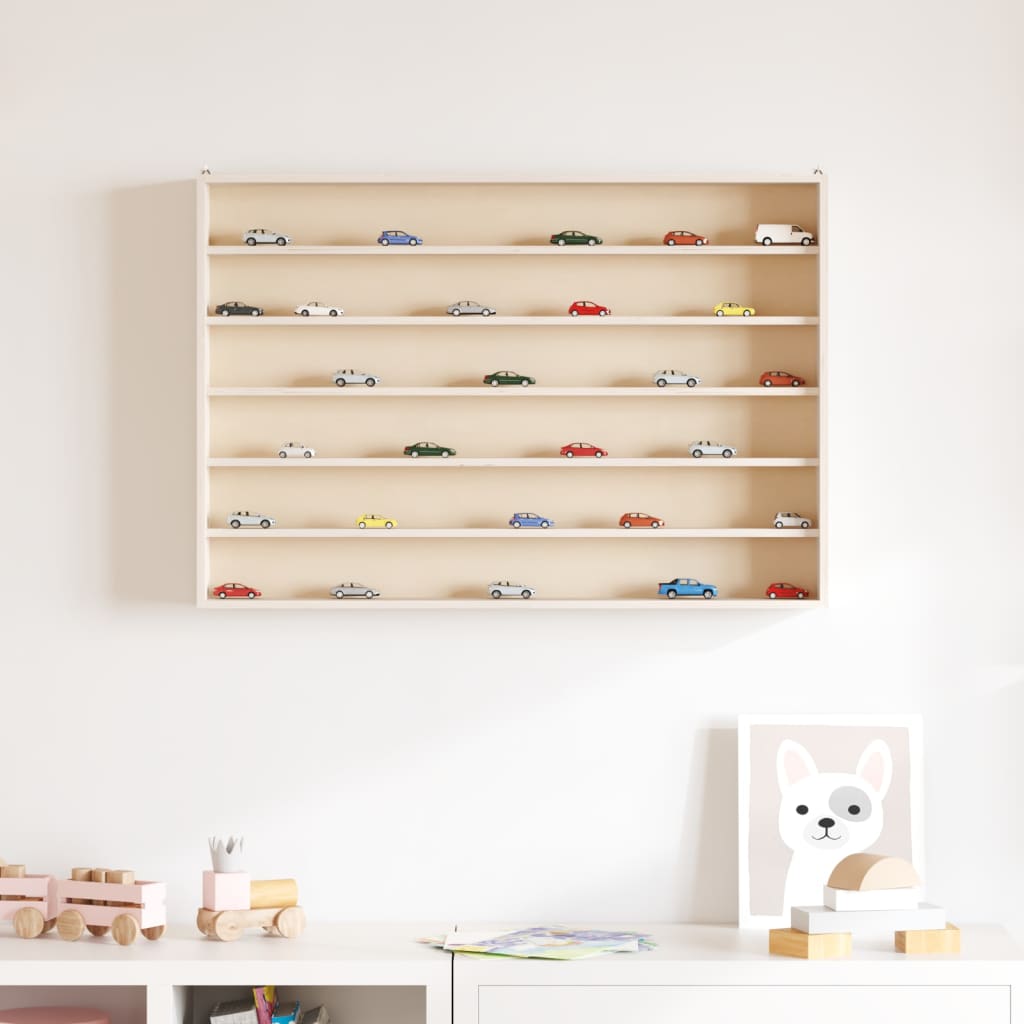 vidaXL Vitrina de colecție din lemn cu 6 rafturi 80x8,5x55 cm