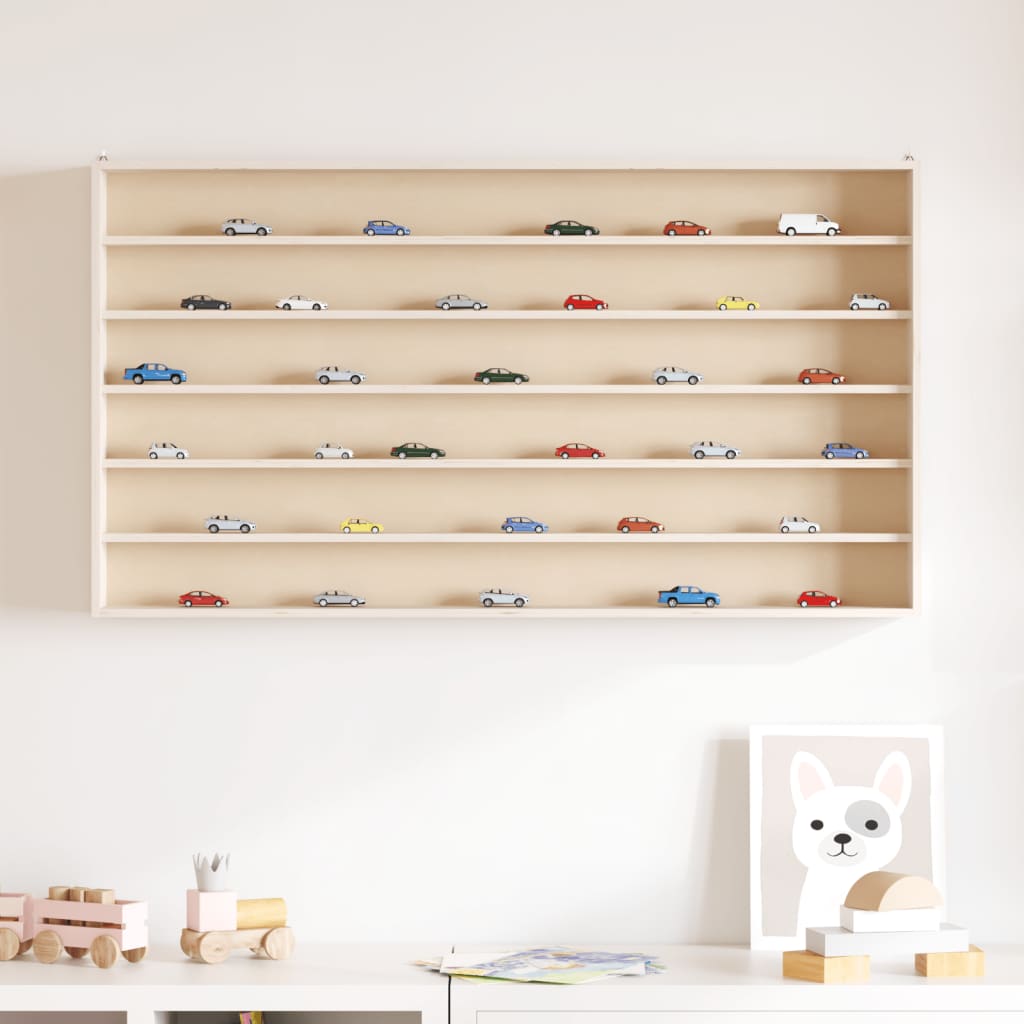 vidaXL Vitrina de colecție din lemn cu 6 rafturi 100x8,5x55 cm vidaXL Vitrina de colecție din lemn cu 6 rafturi 100x8,5x55 cm