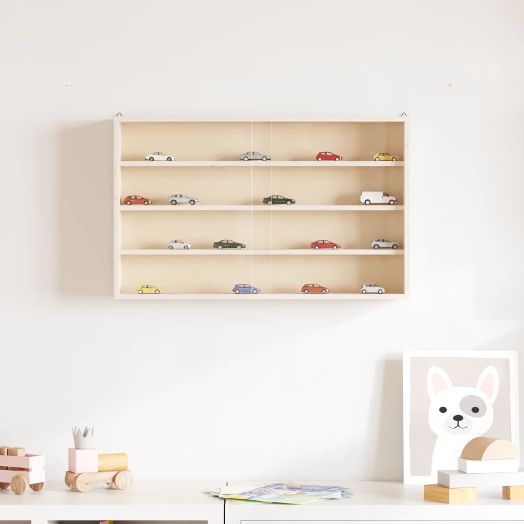 vidaXL Vitrina de colecție din lemn cu uși 60x8,5x37 cm vidaXL Vitrina de colecție din lemn cu uși 60x8,5x37 cm
