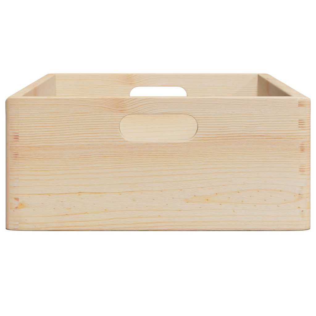 vidaXL Cutie din lemn cu mânere 40x30x13 cm din lemn masiv de pin vidaXL Cutie din lemn cu mânere 40x30x13 cm din lemn masiv de pin