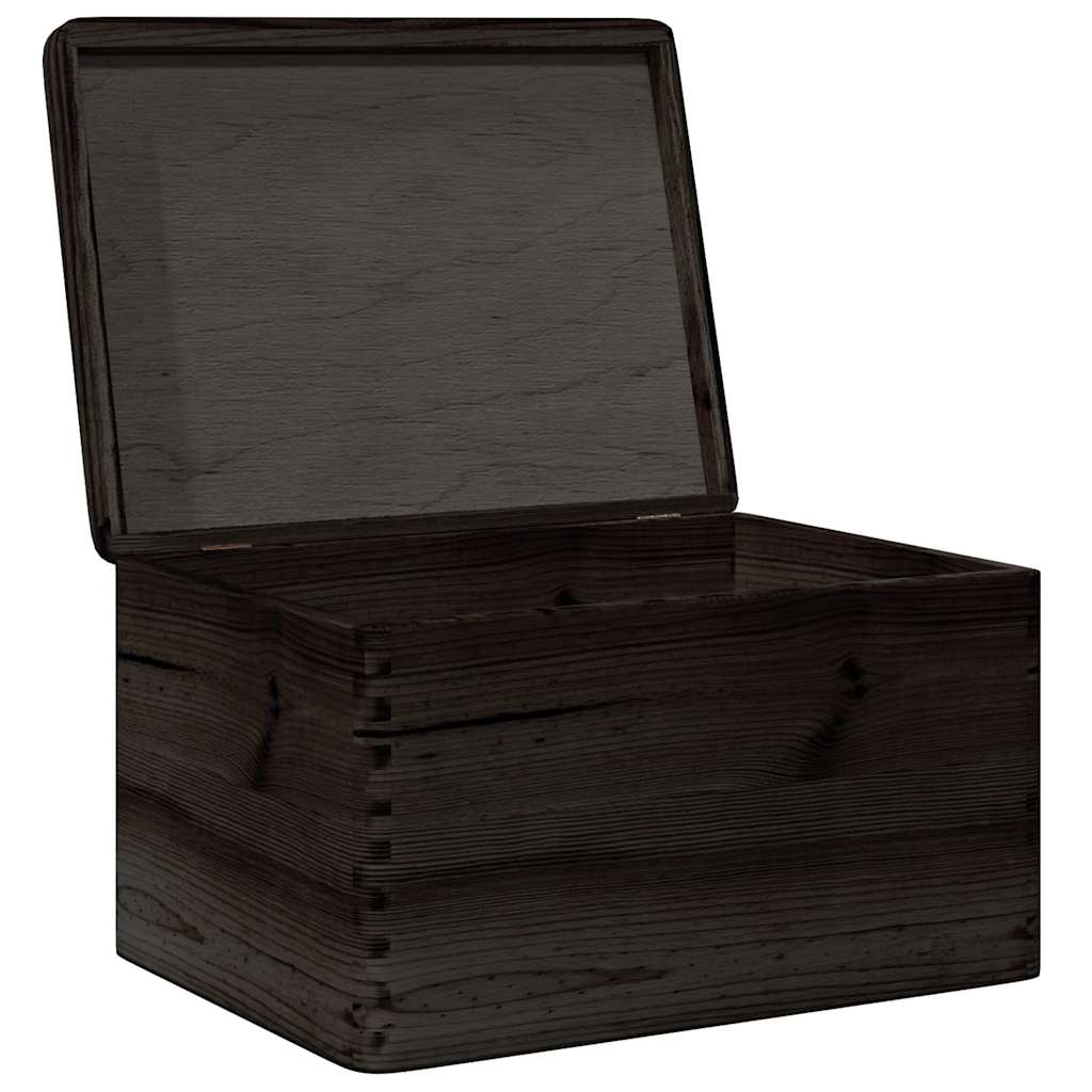 vidaXL Cutie din lemn cu capac negru 40x30x23 cm lemn masiv de pin vidaXL Cutie din lemn cu capac negru 40x30x23 cm lemn masiv de pin