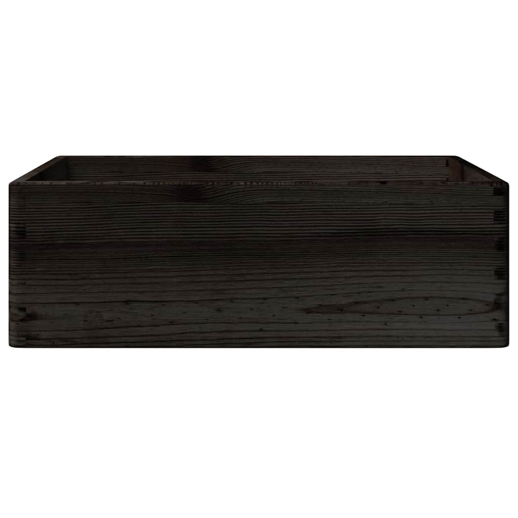 vidaXL Cutie din lemn cu mânere negru 40x30x13 cm lemn masiv de pin