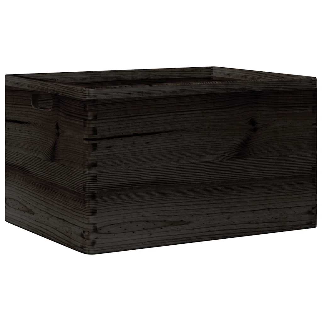 vidaXL Cutie din lemn cu mânere negru 40x30x23 cm lemn masiv de pin vidaXL Cutie din lemn cu mânere negru 40x30x23 cm lemn masiv de pin