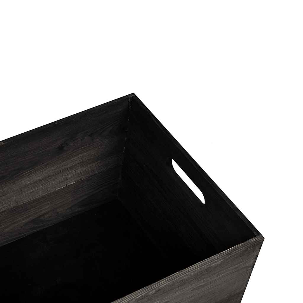 vidaXL Cutie din lemn cu mânere negru 40x30x23 cm lemn masiv de pin vidaXL Cutie din lemn cu mânere negru 40x30x23 cm lemn masiv de pin